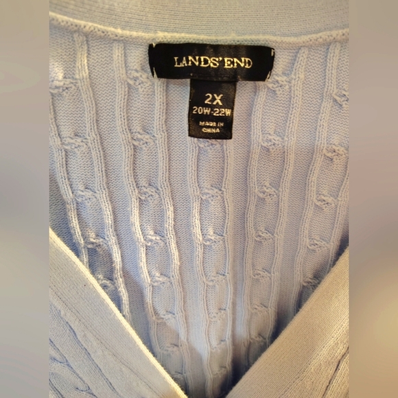 Pre-owned Lands'End Button Top Women Size 2X 20W-22W Light Blue - Picture 2 of 3